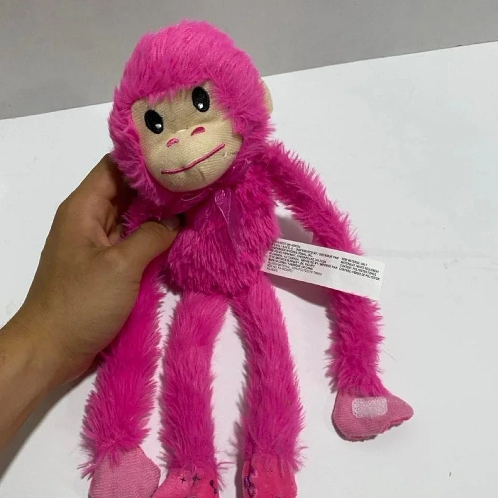 Pink Plush hanging monkey 12